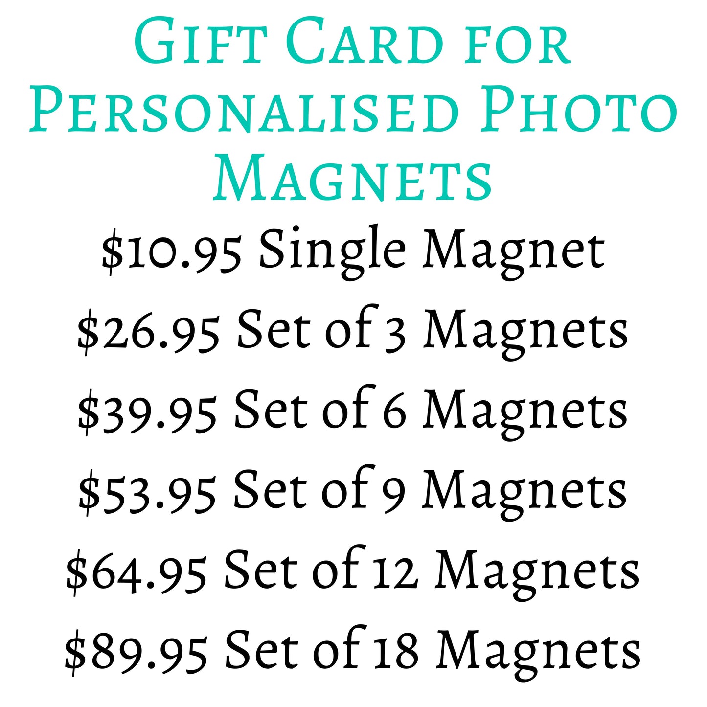 Gift Card for Photo Magnets
